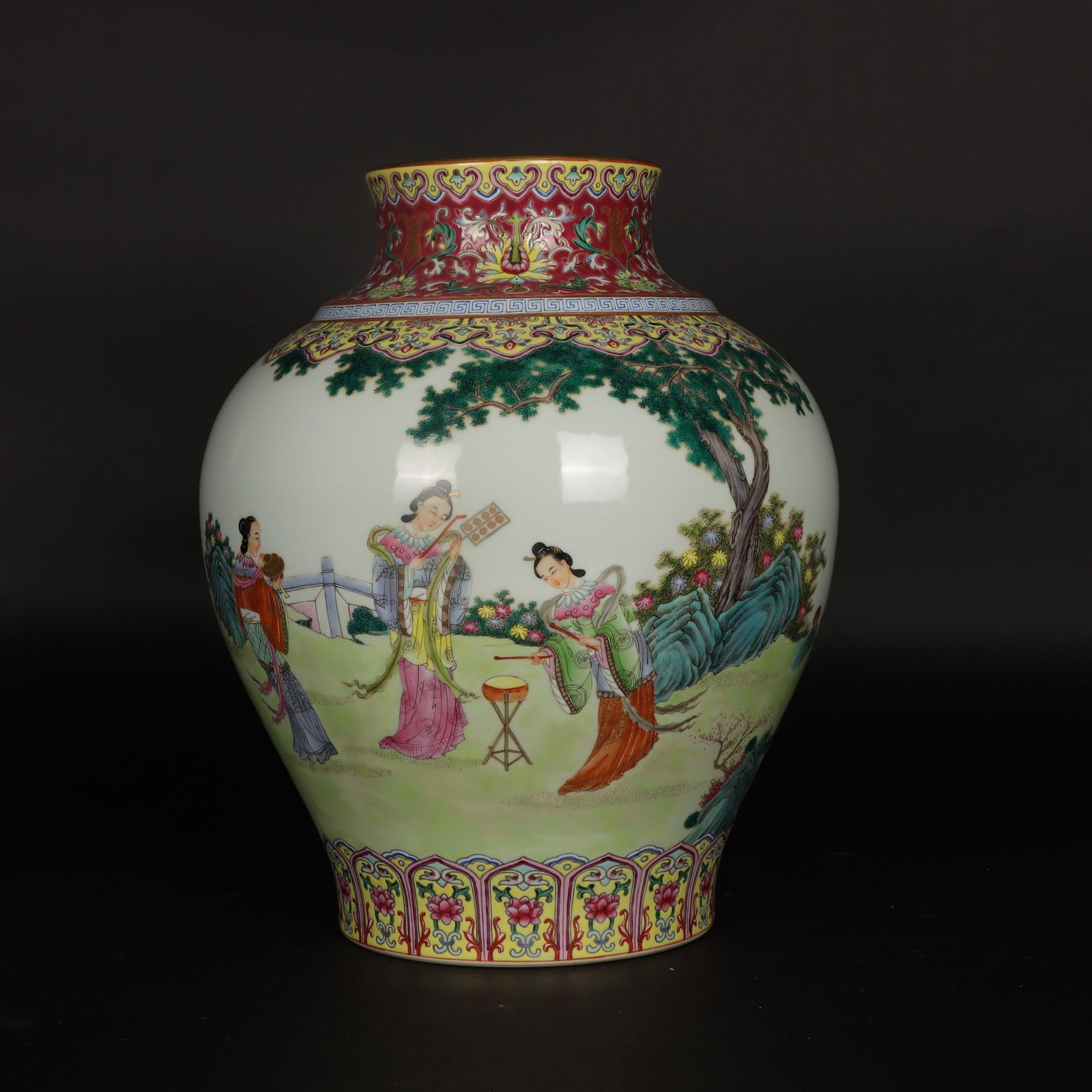 A Rare Ruby Red Glazed Figure and Story Pattern Jar - 2
