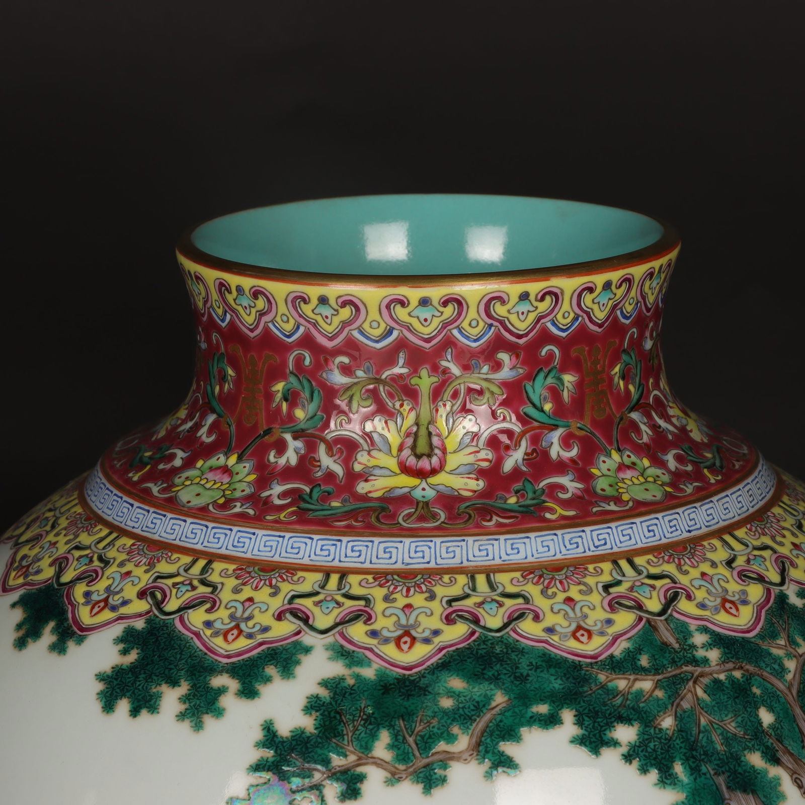 A Rare Ruby Red Glazed Figure and Story Pattern Jar - 3