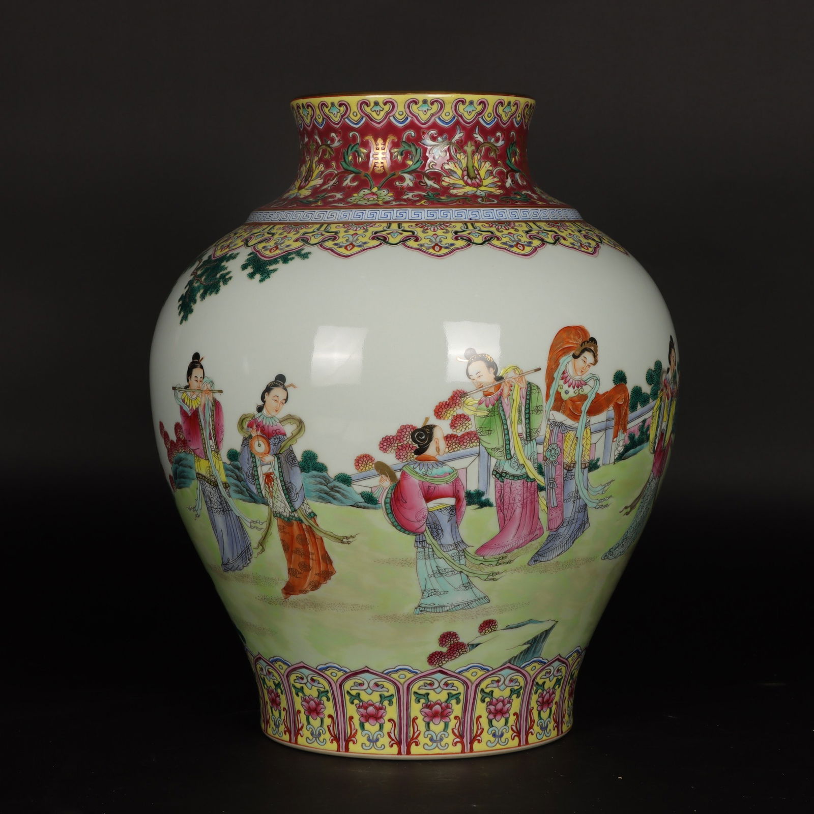 A Rare Ruby Red Glazed Figure and Story Pattern Jar - 6