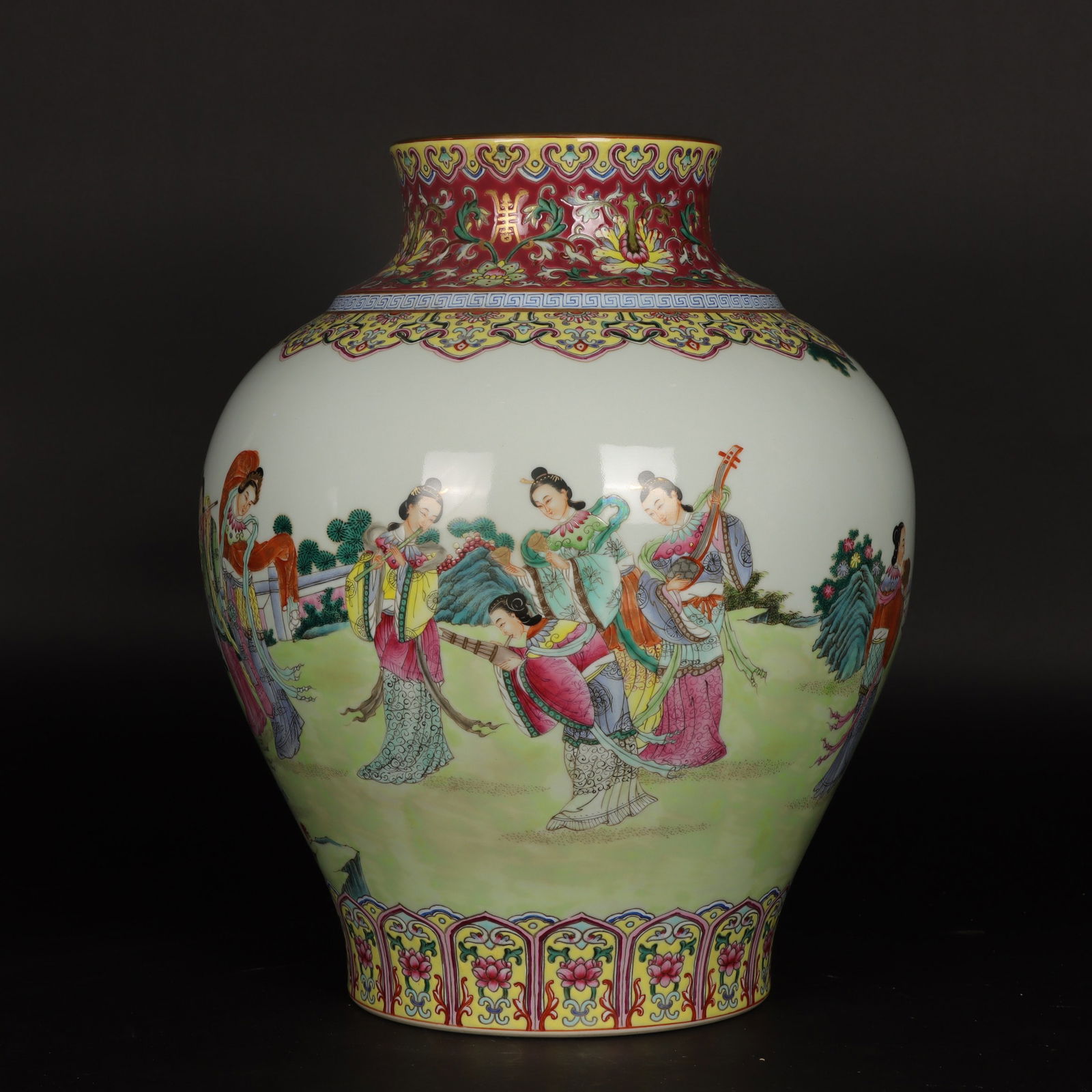 A Rare Ruby Red Glazed Figure and Story Pattern Jar - 7