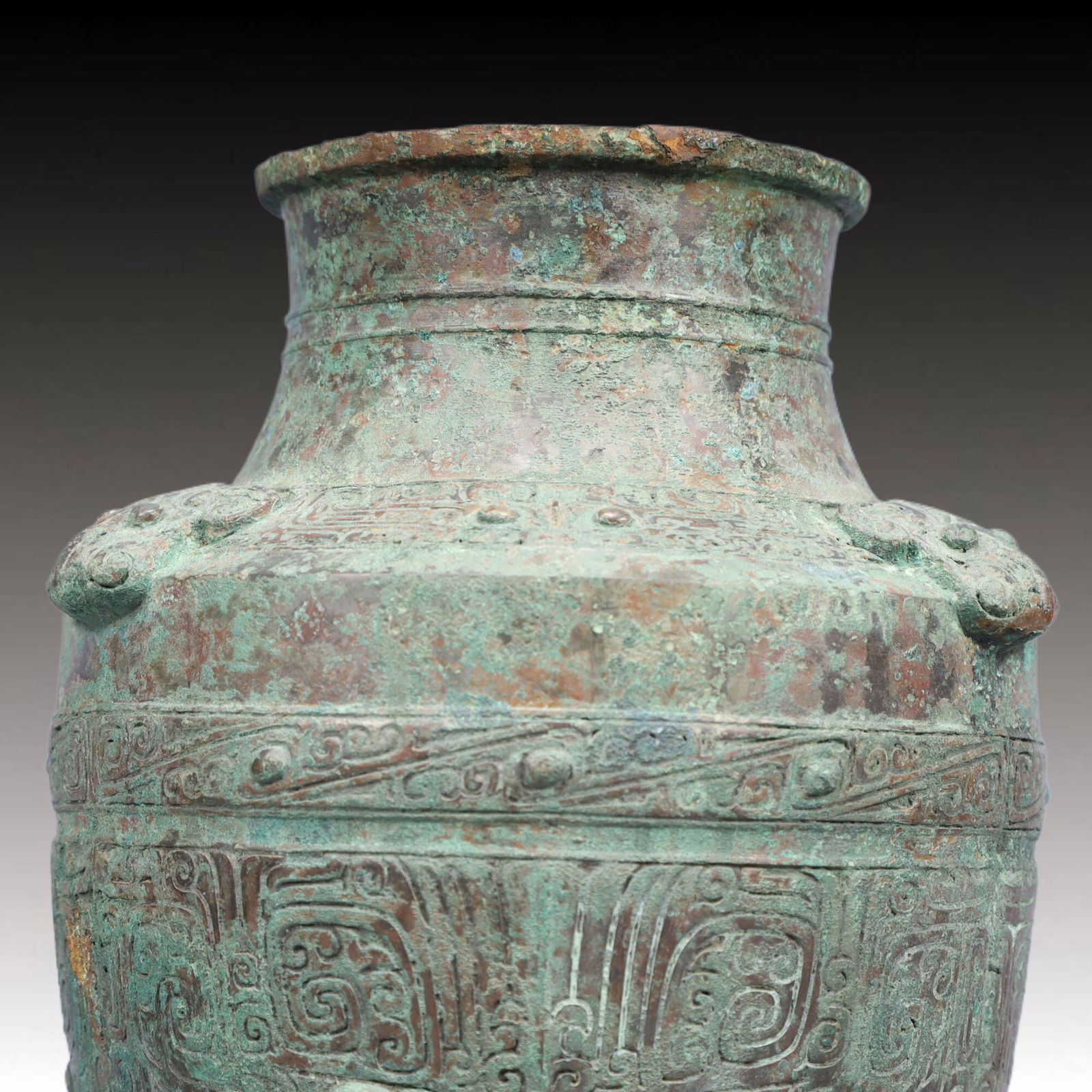 A Rare Bronze Beast-Face Pattern Vase - 2