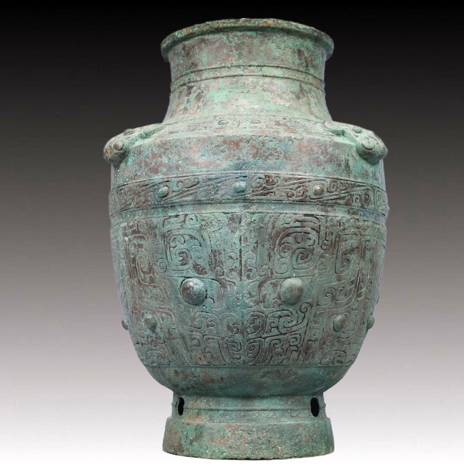 A Rare Bronze Beast-Face Pattern Vase - 6