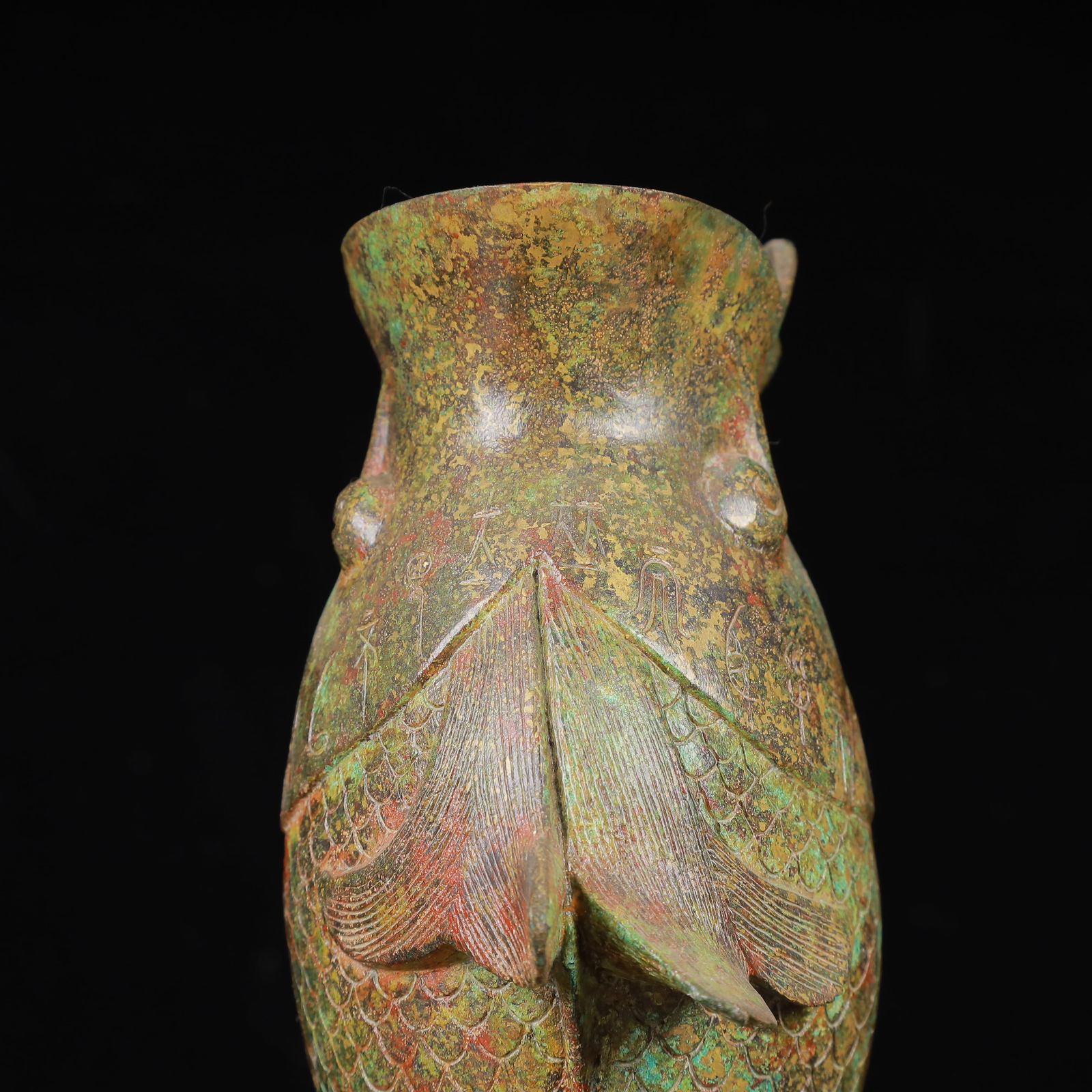 An Archaic Bronze Fish Pattern Vase - 12