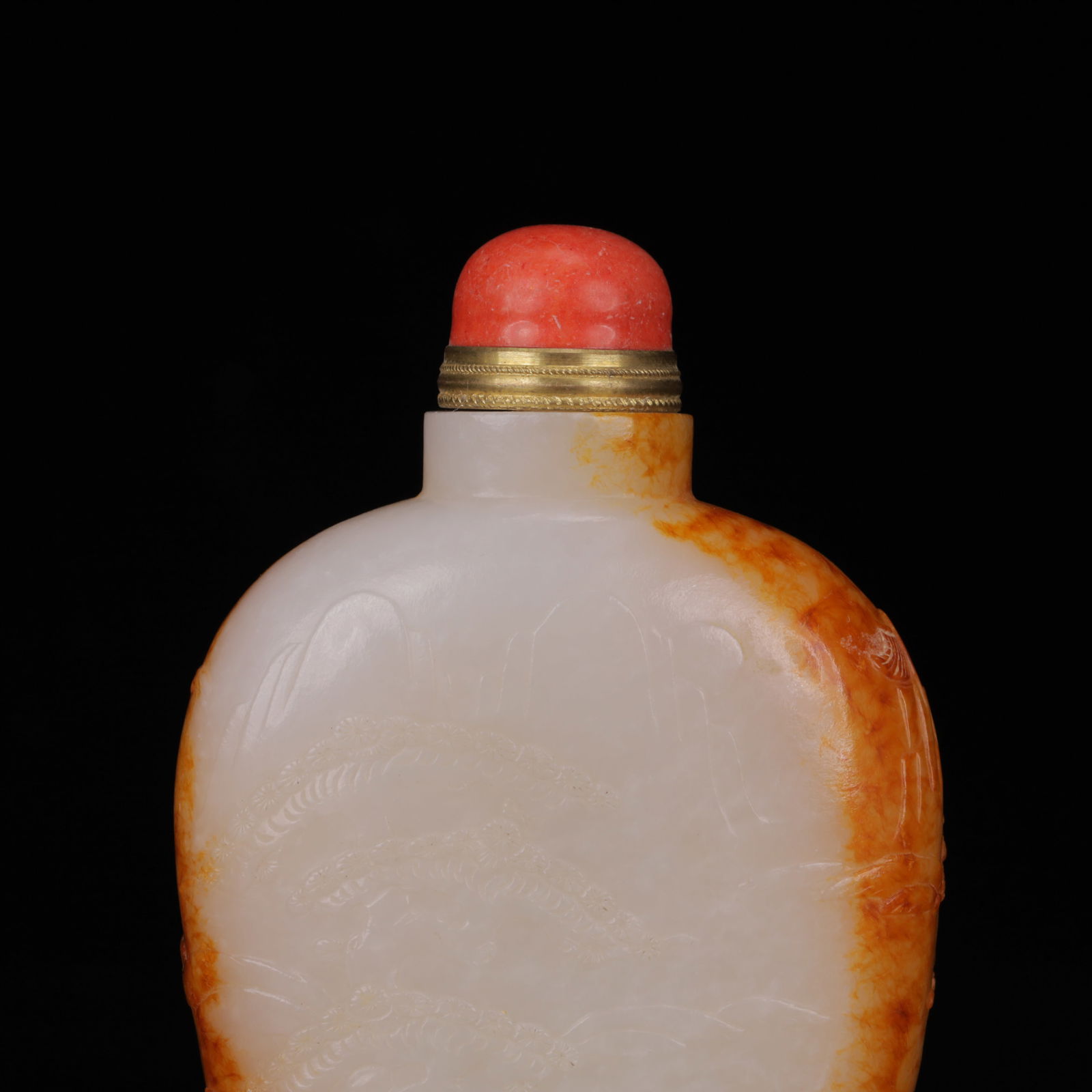 An Exquisite White Jade Figure Pattern Snuff Bottle - 2