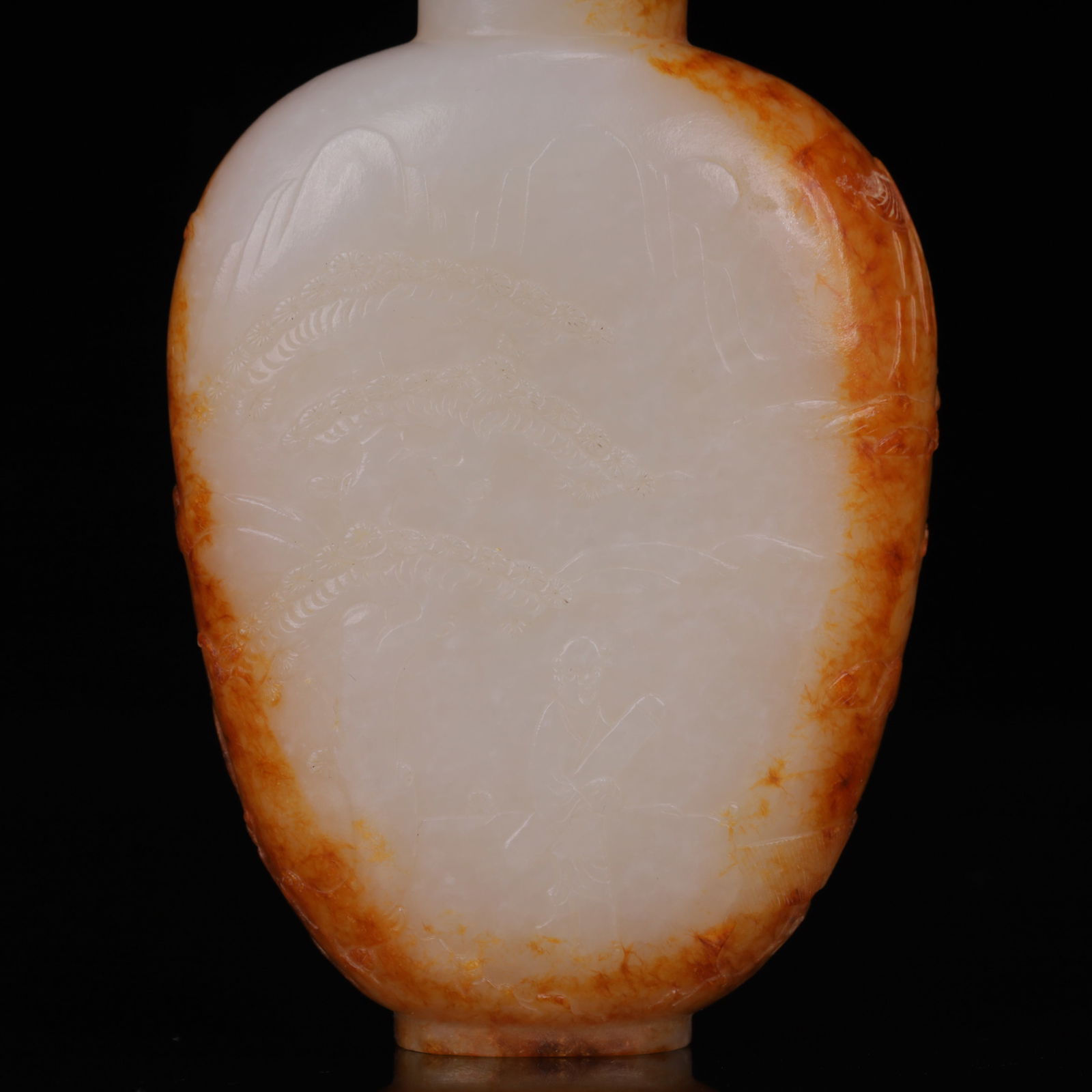 An Exquisite White Jade Figure Pattern Snuff Bottle - 3