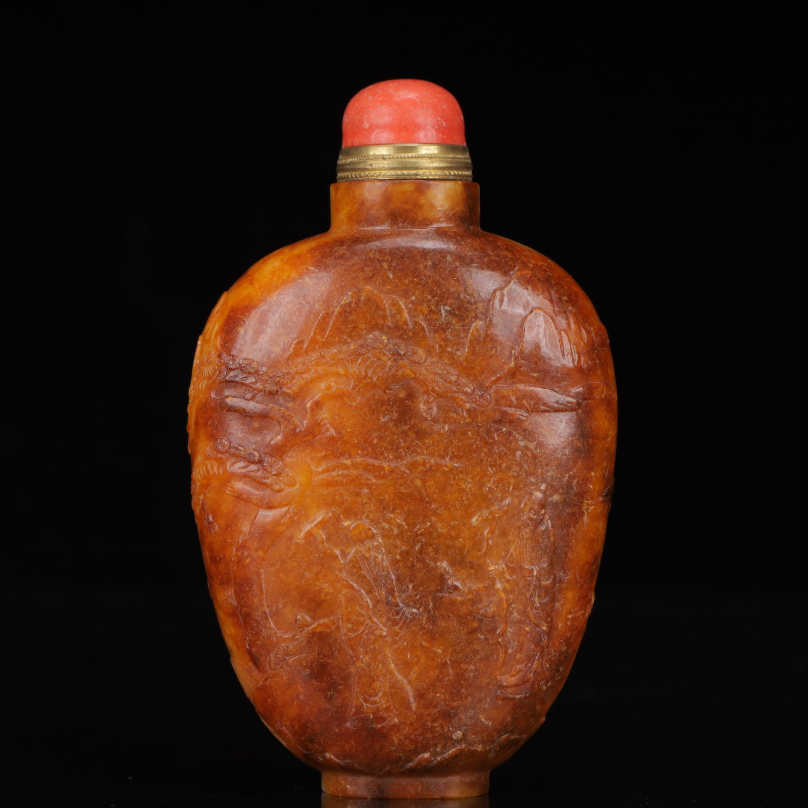 An Exquisite White Jade Figure Pattern Snuff Bottle - 7