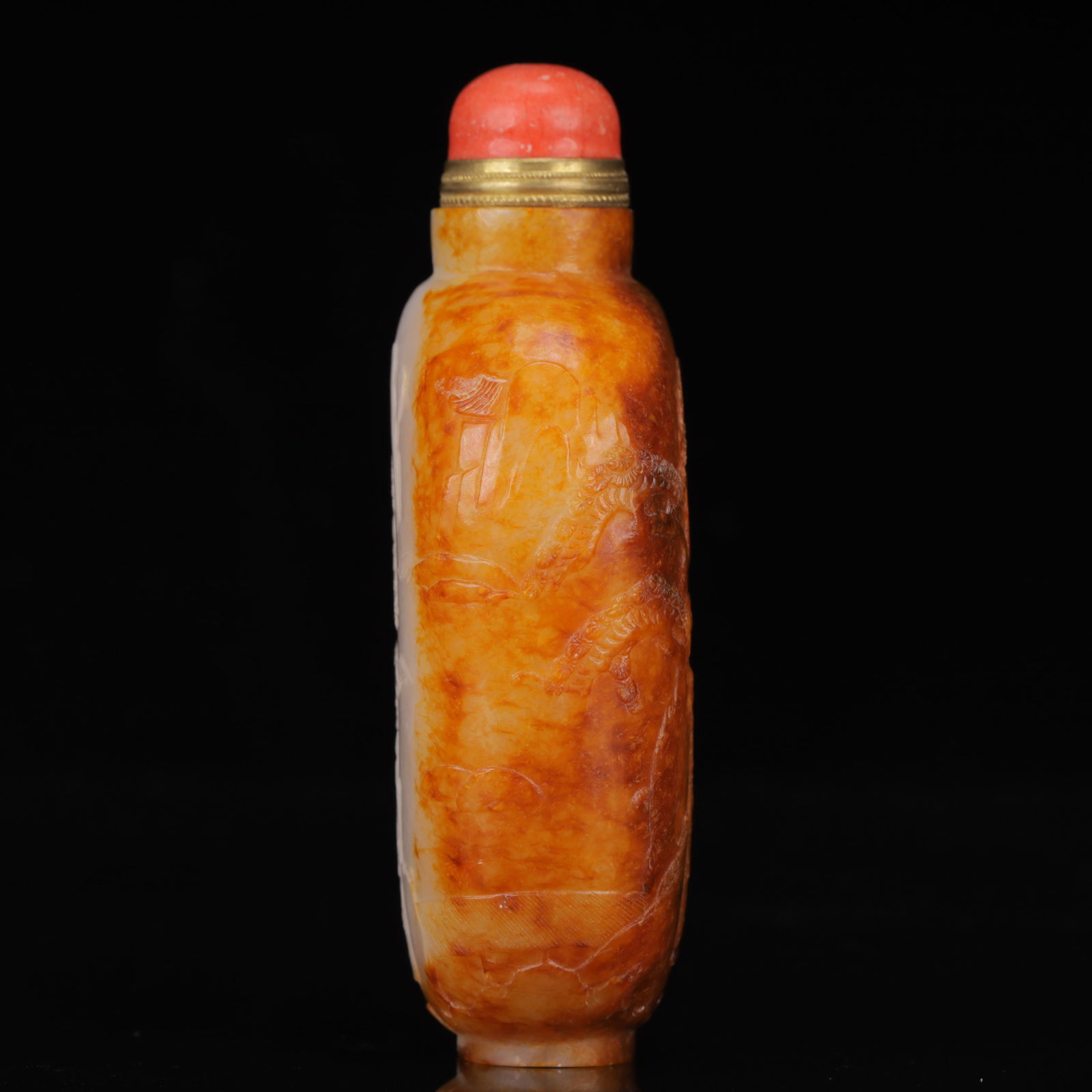 An Exquisite White Jade Figure Pattern Snuff Bottle - 9