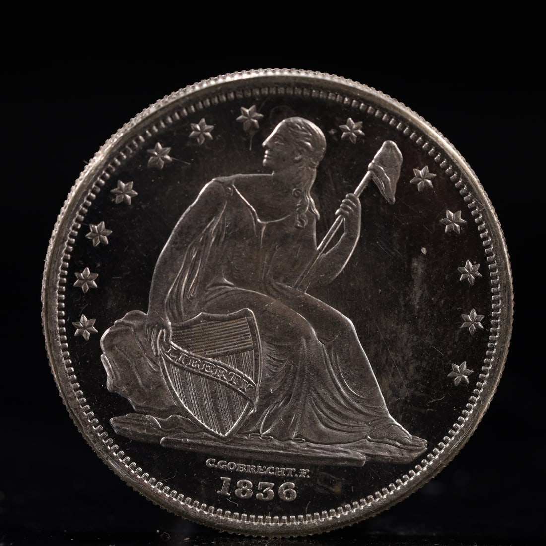 USA One Dollar 1856 Coin: American coin. IN GOD WE TRUST / LIBERTY / 1856 / UNITED STATES OF AMERICA / ONE DOL. Weight:26.9g.