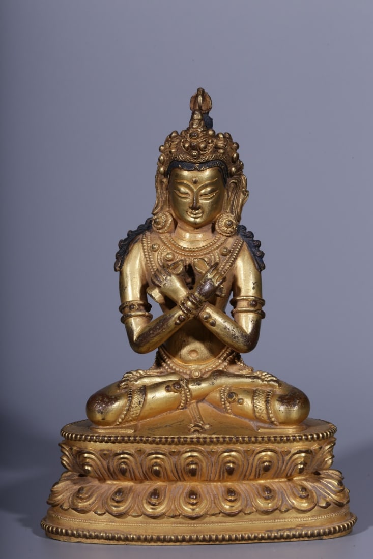 A Rare Gilt Bronze Statue of Vajra (1 of 7)