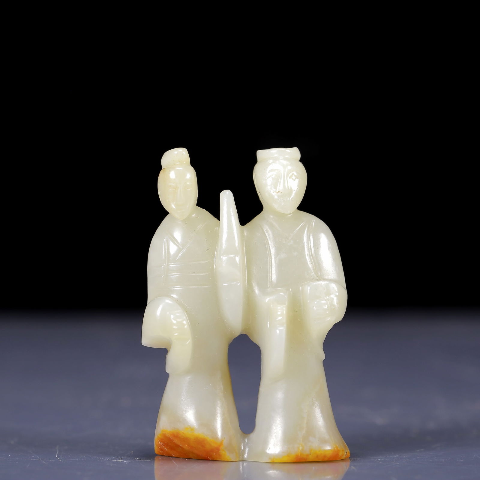 An Exquisite White Jade Figure Ornament: An Exquisite White Jade Figure Ornament ,Qing Dynasty, China,Size:1.8inx0.8inx2.8in,Weight:90g 白玉人物摆件，清代