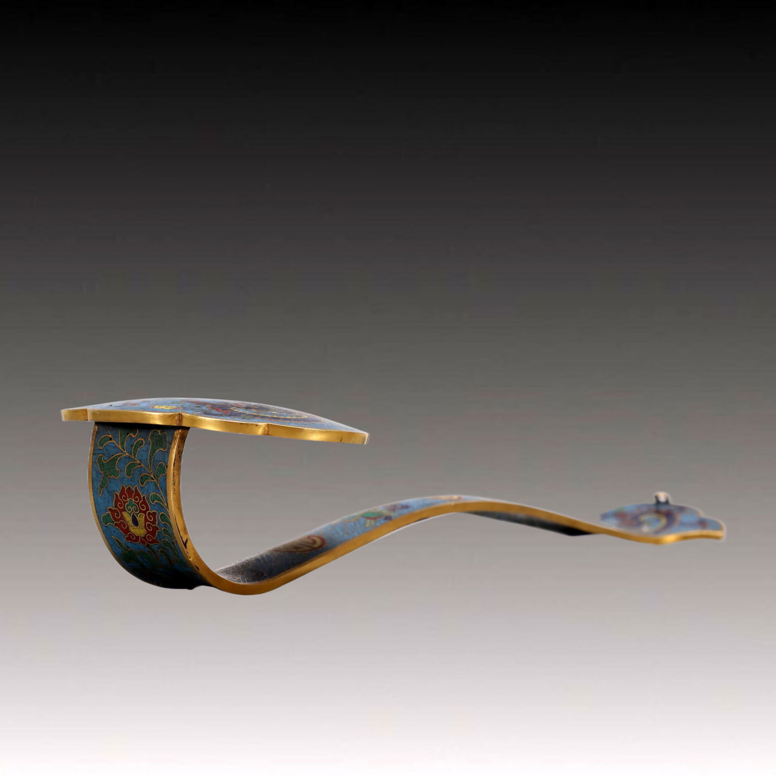 A Exquisite Cloisonne Bats and Peach Pattern Dragon Pattern Ruyi - 5