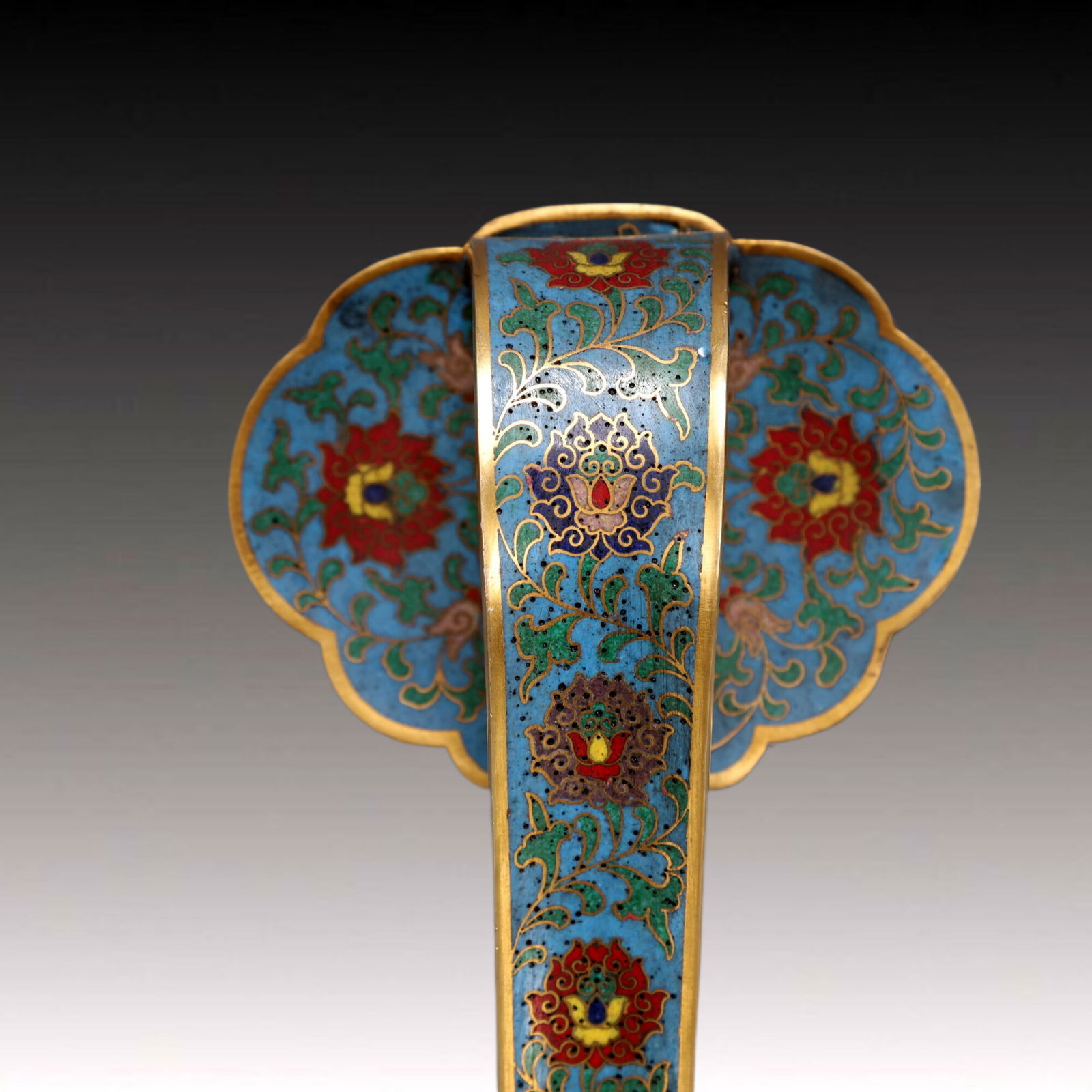 A Exquisite Cloisonne Bats and Peach Pattern Dragon Pattern Ruyi - 8