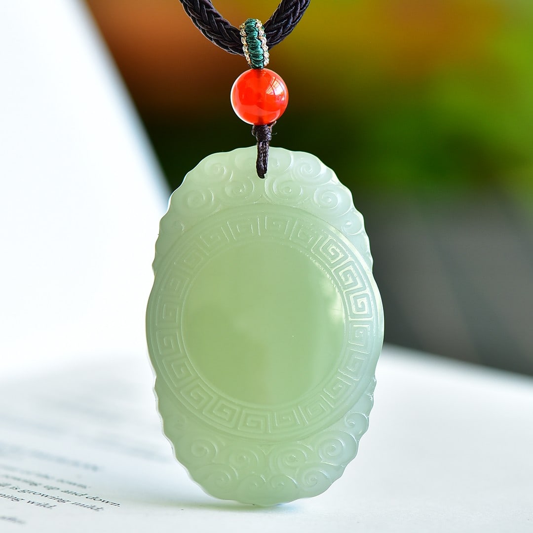 An Exquisite Greenish Jade Pendant: An Exquisite Greenish Jade Pendant,Size:1.4inx2in 青玉挂件