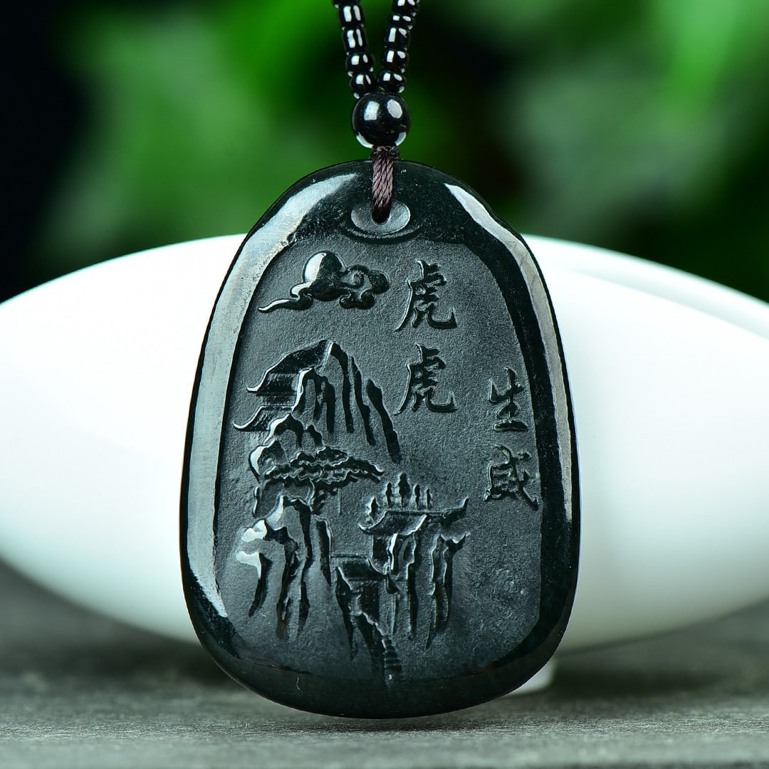 An Exquisite Jasper Tiger Pattern Pendant - 2