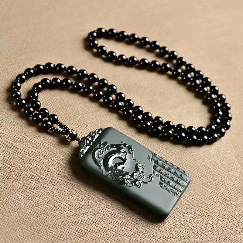 An Exquisite Cyan jade Dragon Pattern Pendant - 2