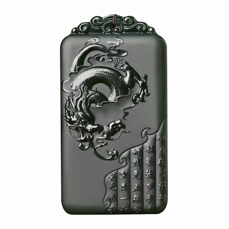 An Exquisite Cyan jade Dragon Pattern Pendant - 3