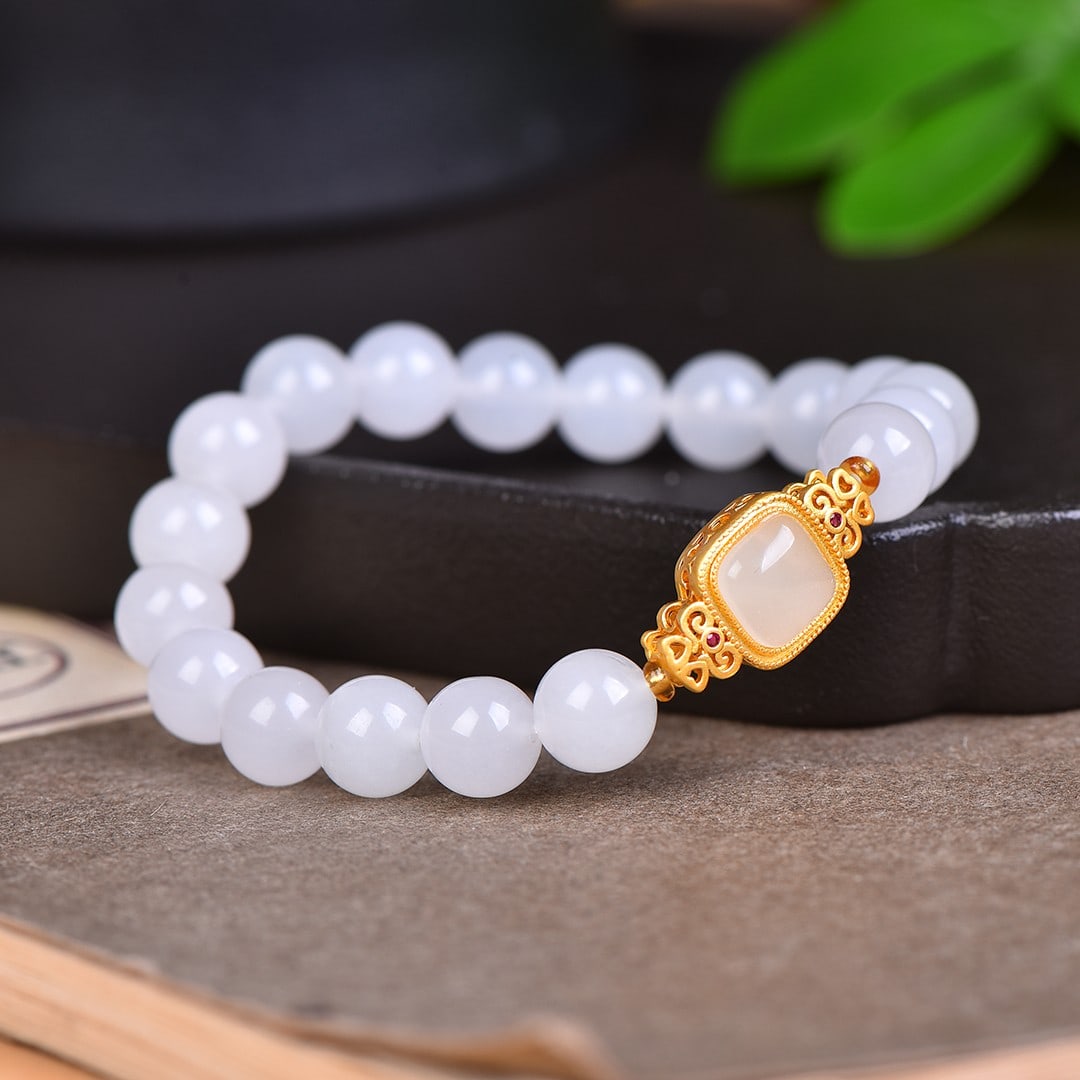 An Exquisite White Jade Bracelets - 5