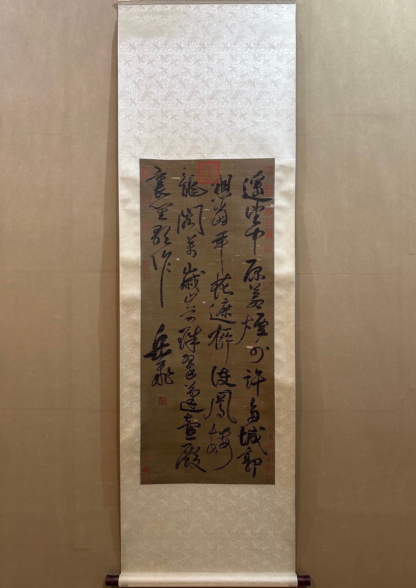 A Fabulous Chinese Ink Calligraphy on Paper: A Fabulous Chinese Ink Calligraphy on Paper,Song Dynasty, China,Yue Fei,without frame size:19.7inx47.2in 