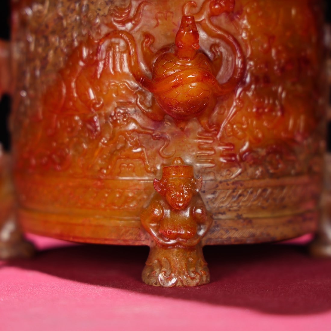 A Exquisite Hotan Jade Dragon Pattern Jar - 7