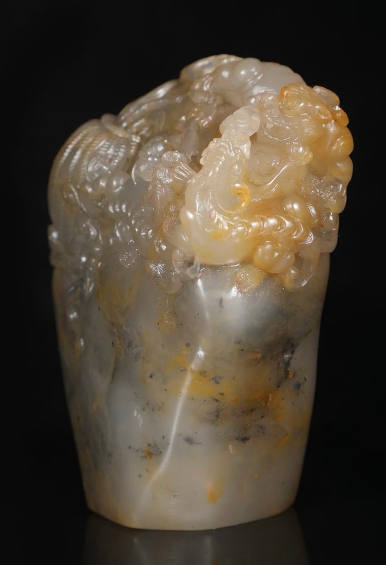 A Exquisite Shoushan Stone Dragon Pattern Ornament - 2