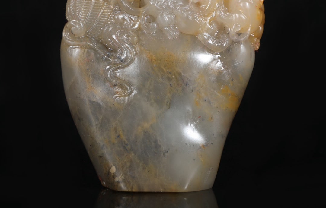 A Exquisite Shoushan Stone Dragon Pattern Ornament - 4