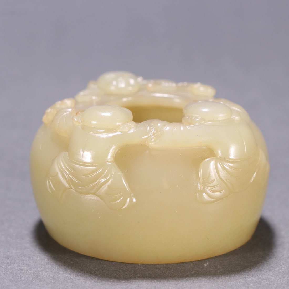 A Exquisite Hotan Jade Figures Pattern Water Pot - 4