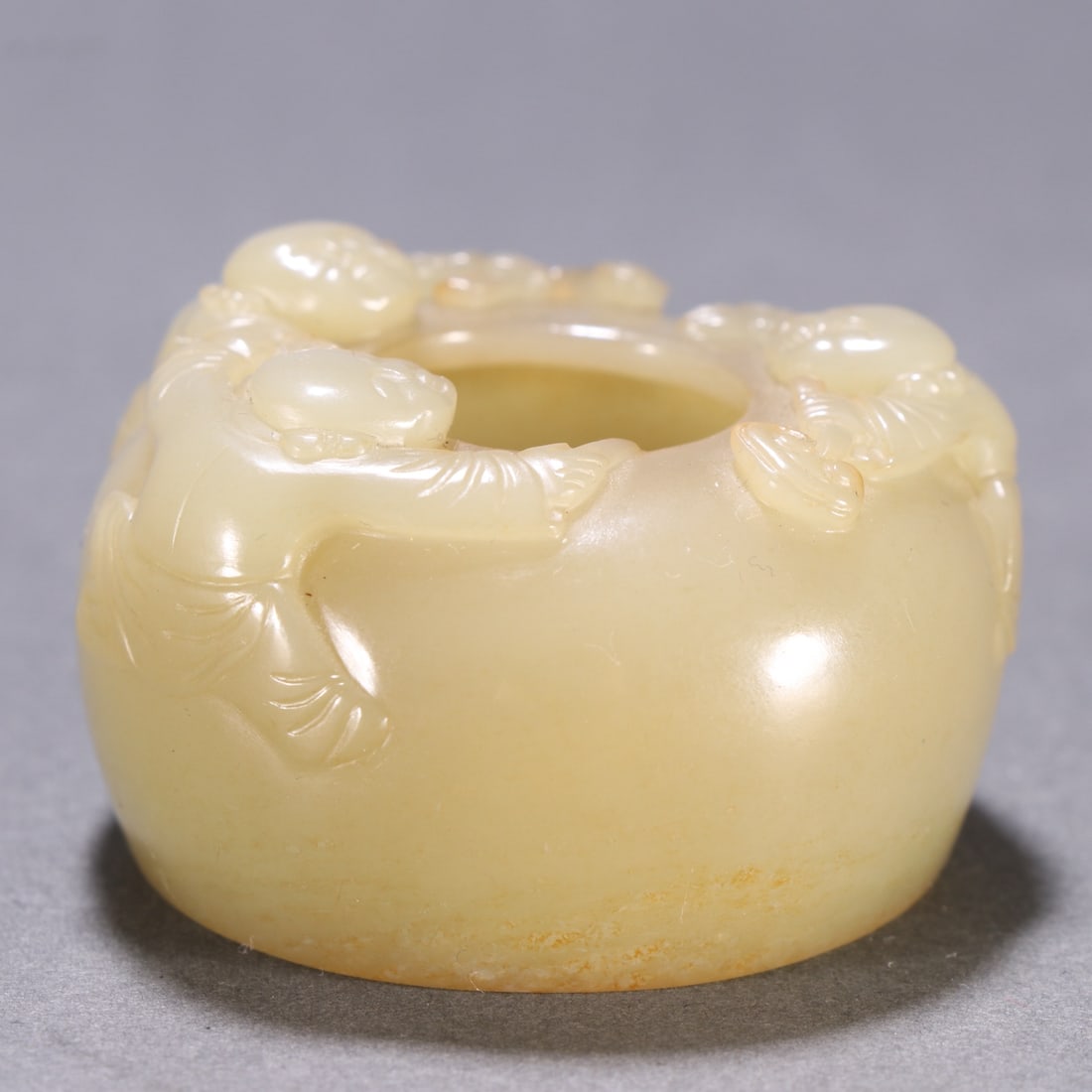 A Exquisite Hotan Jade Figures Pattern Water Pot - 6