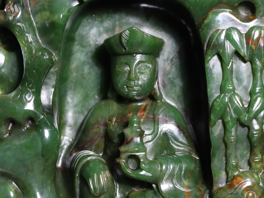 A Exquisite Hotan Jasper SakyamuniNiche - 3
