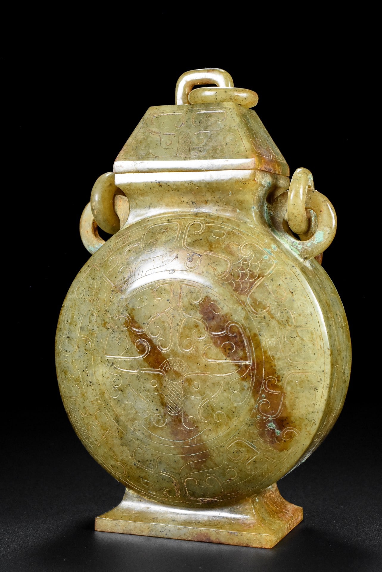A Exquisite Hetian Jade Beast-Face Pattern Vase - 4