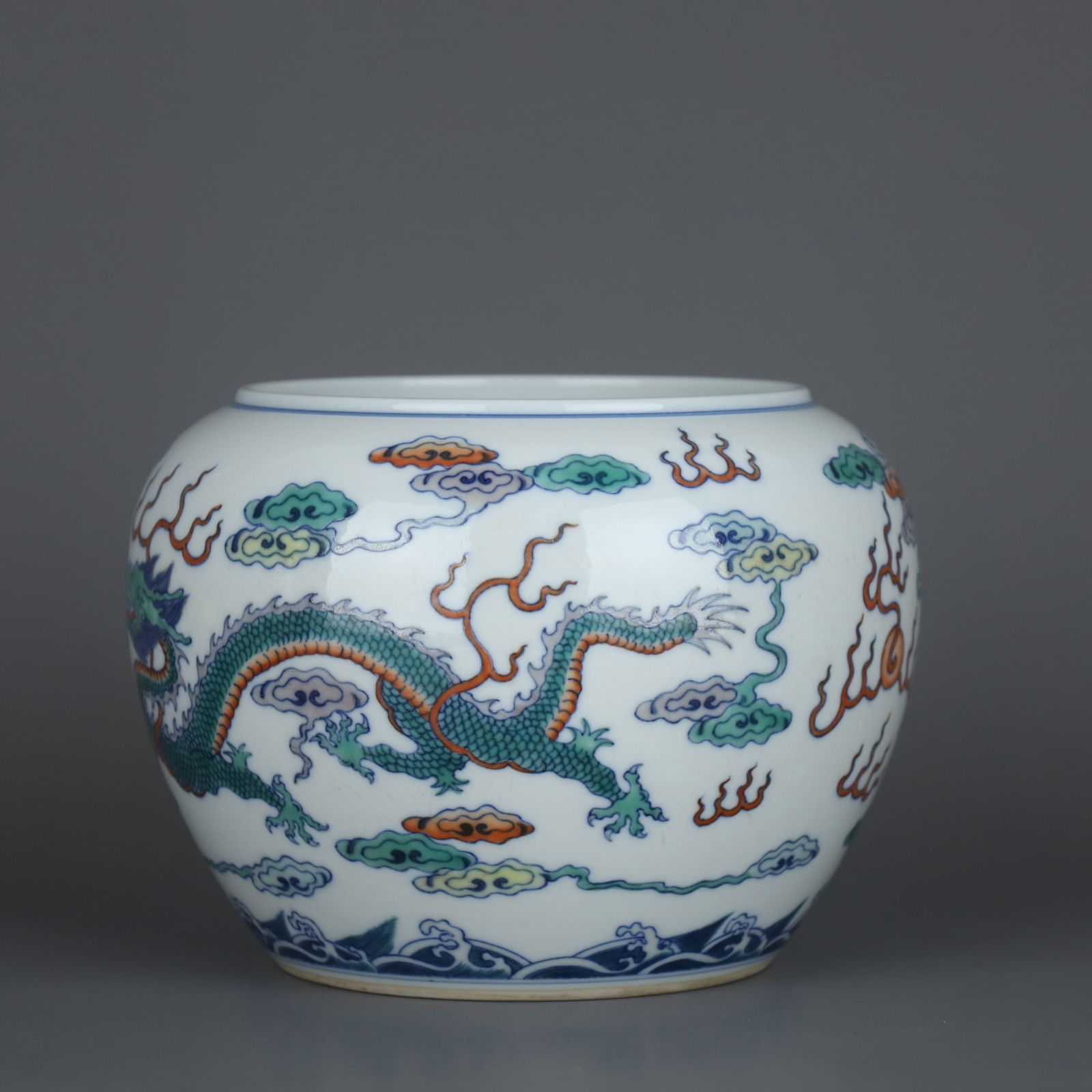 A Exquisite Doucai Dragon Pattern Brush Washer - 2