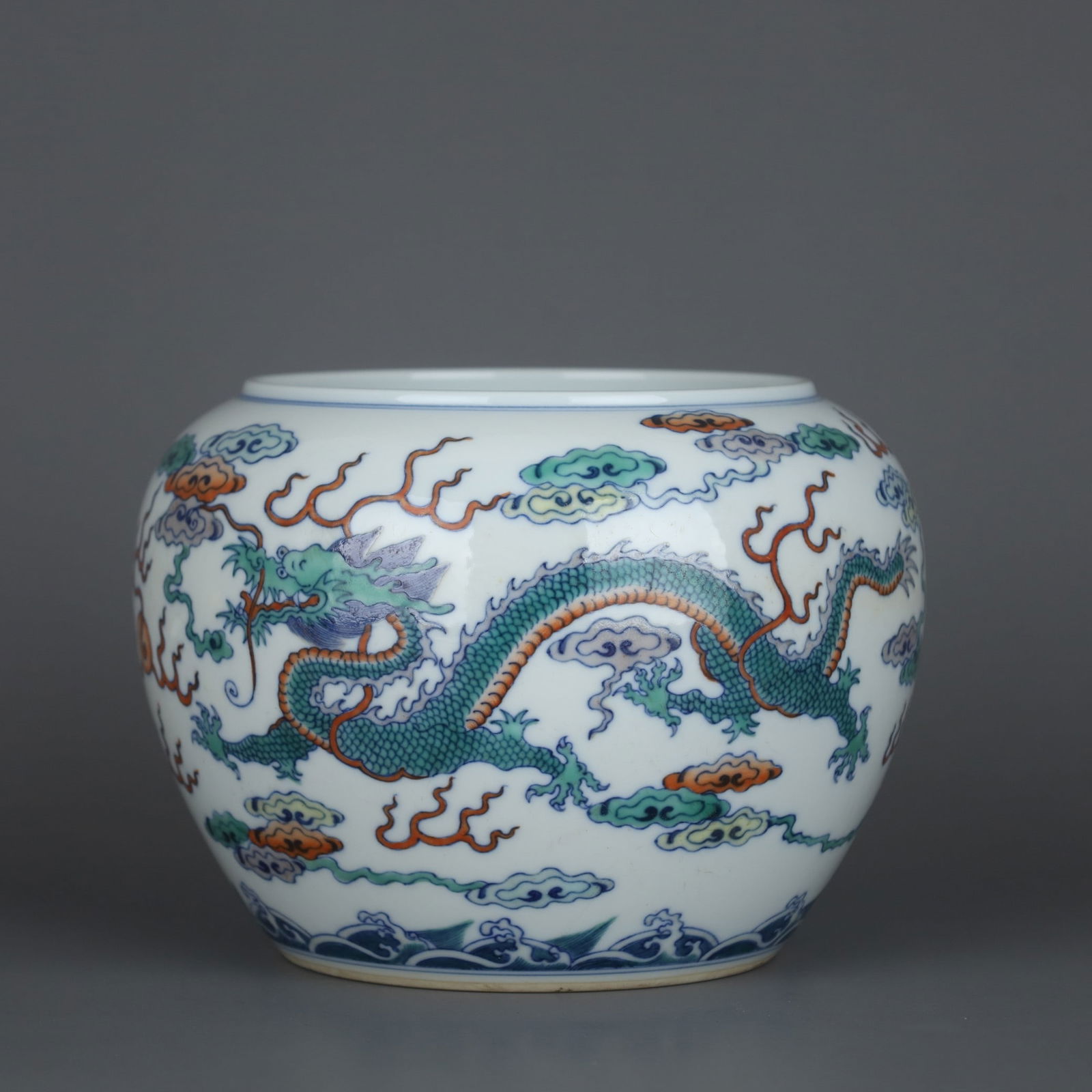 A Exquisite Doucai Dragon Pattern Brush Washer - 3