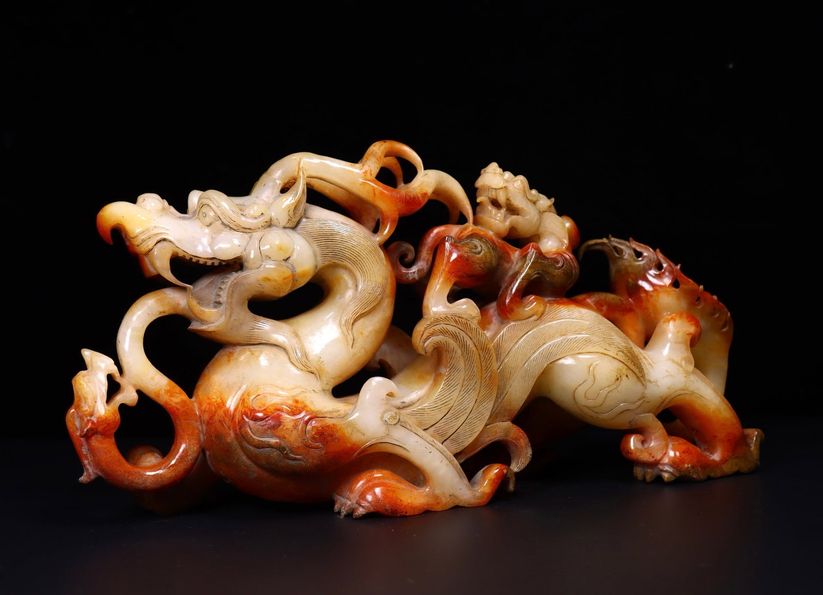 A Exquisite Hotan Jade Dragon Ornament (1 of 9)