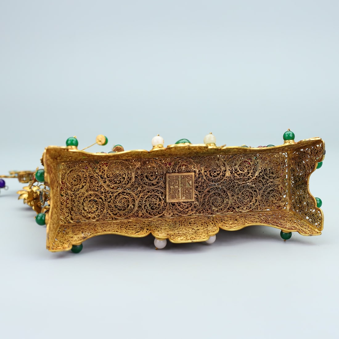 A Exquisite Bronze Gilt Buddha Pattern Screen - 6