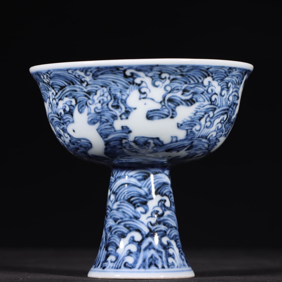 A Exquisite Blue and White Auspicious Beast Pattern Cup - 7