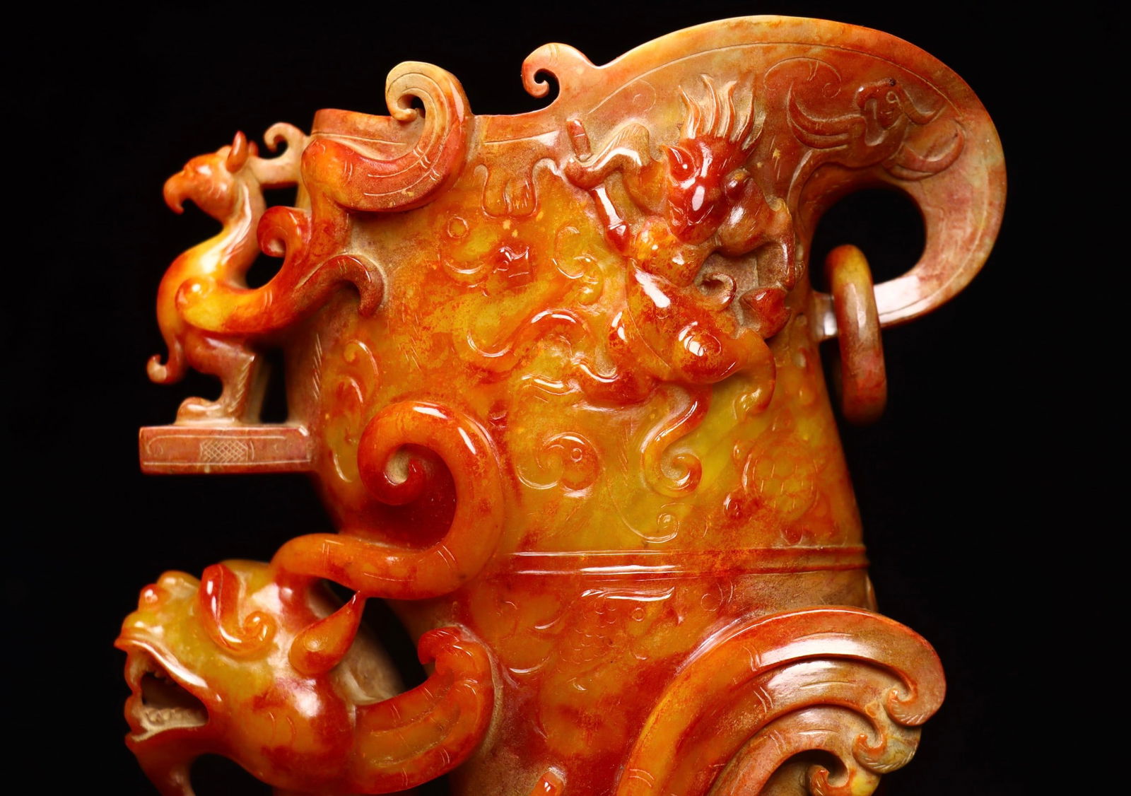 A Exquisite Hotan Jade Dragon Cup - 6