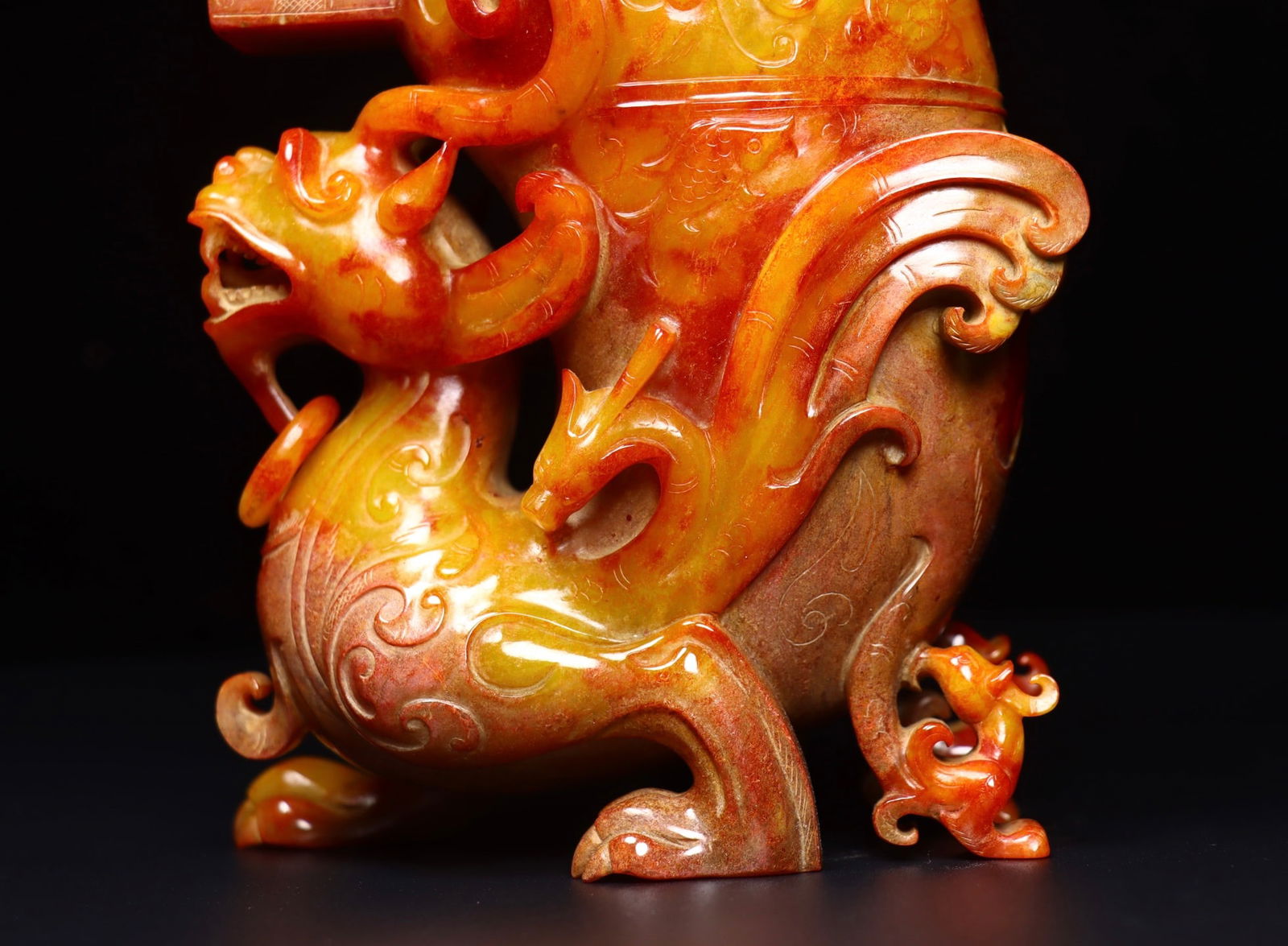 A Exquisite Hotan Jade Dragon Cup - 7