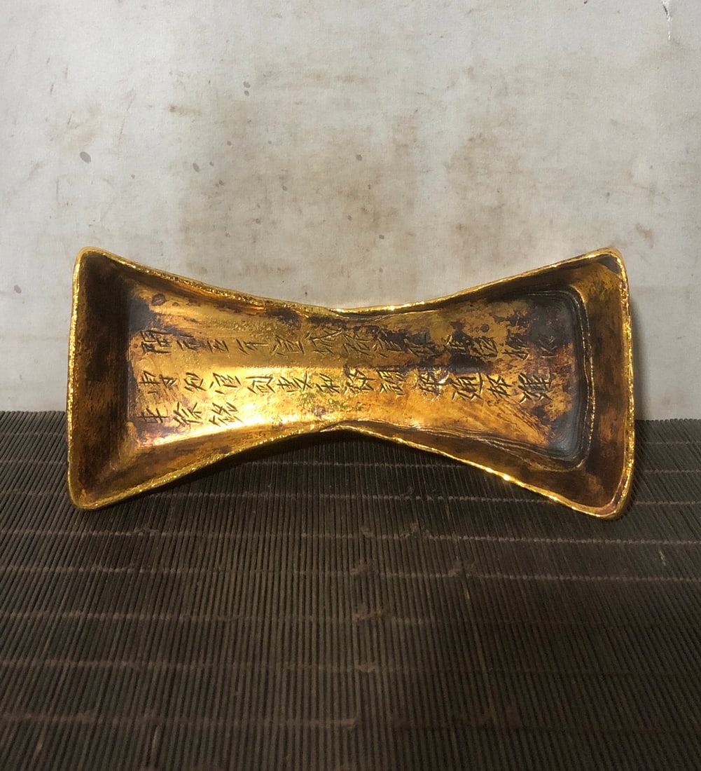 A Exquisite Gilt Bronze Gold Sycee - 3