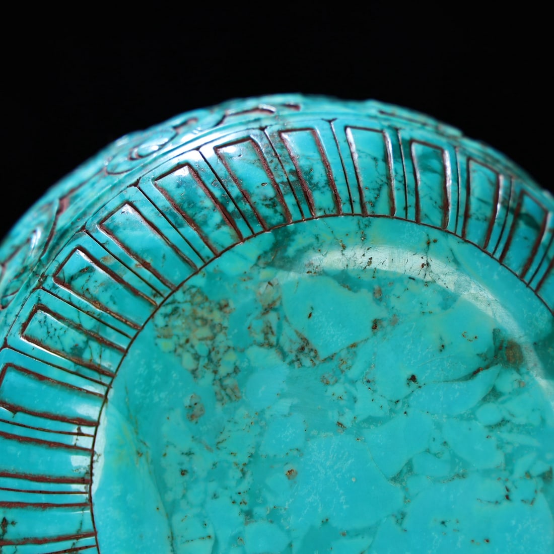 A Exquisite Peacock Blue Glazed Dragon Pattern Jar - 7