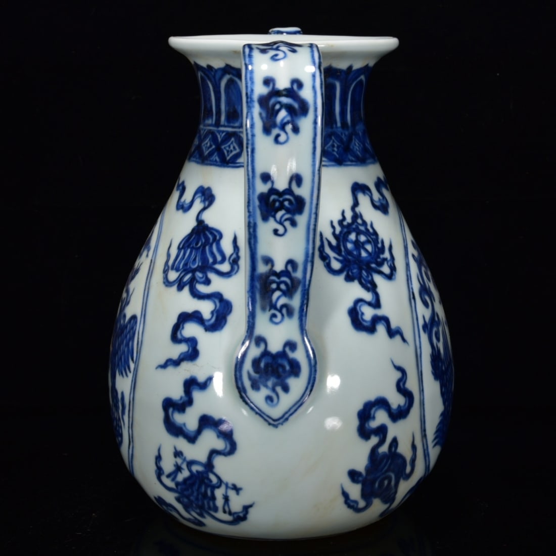 A Rare Blue and White Double Phoenix Pattern Ewer - 3