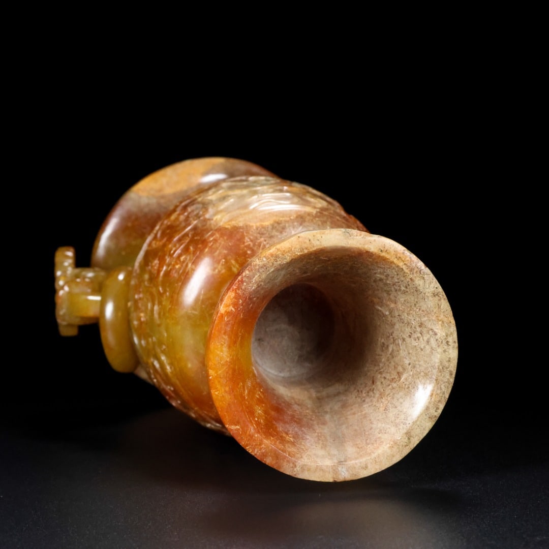 A Exquisite Hetian Jade Dragon Pattern Vase - 9