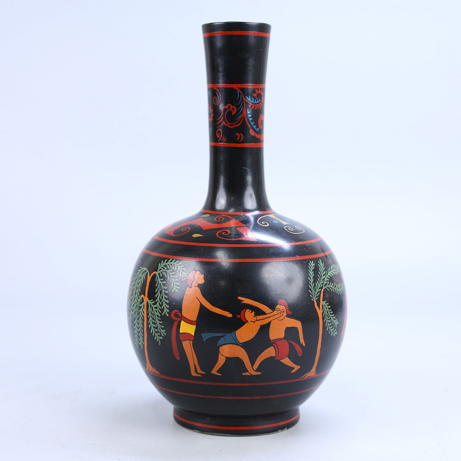 A Exquisite Black Ground Doucai Human Pattern Vase - 2