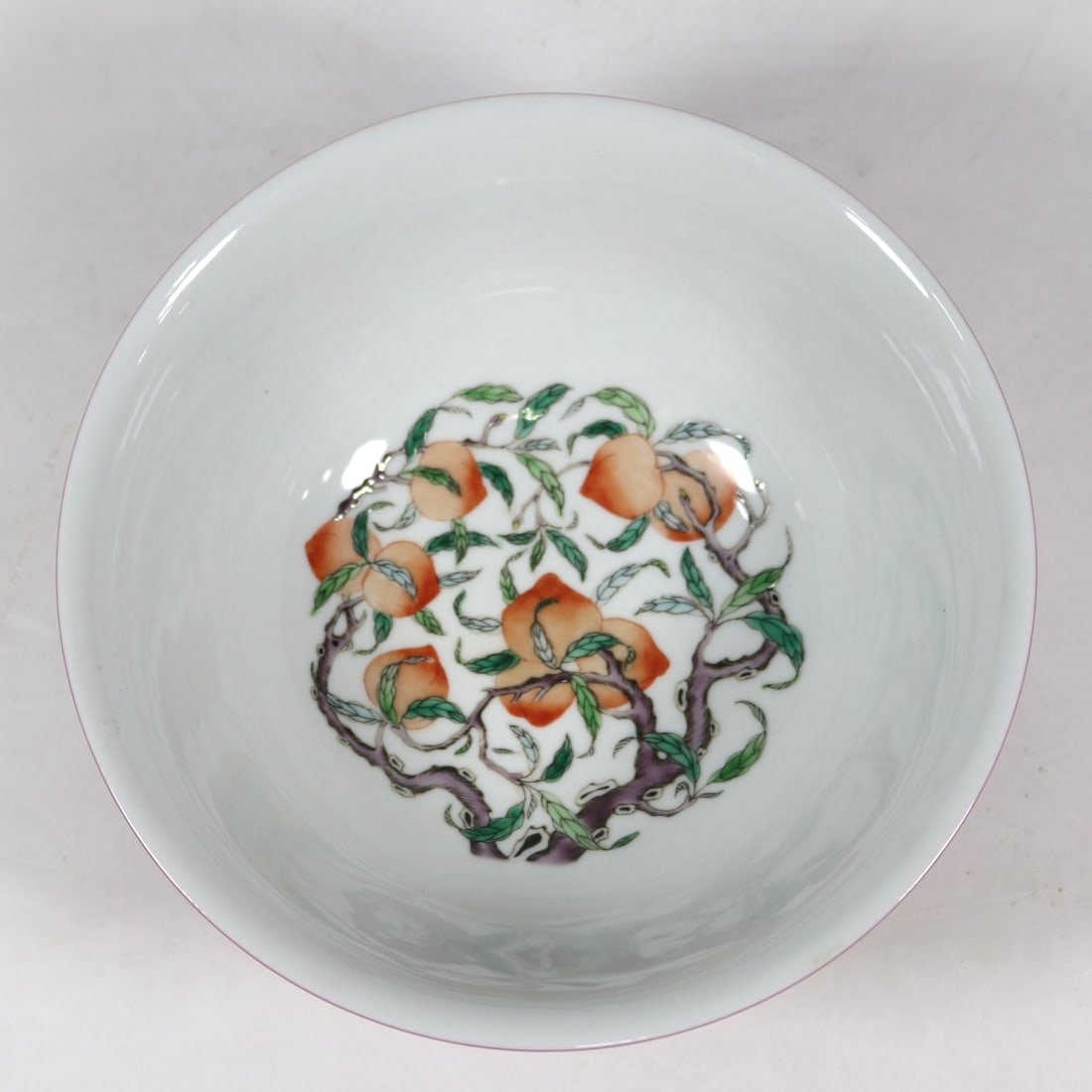 A Exquisite Ruby Red-Glazed Peach Pattern Bowl - 3