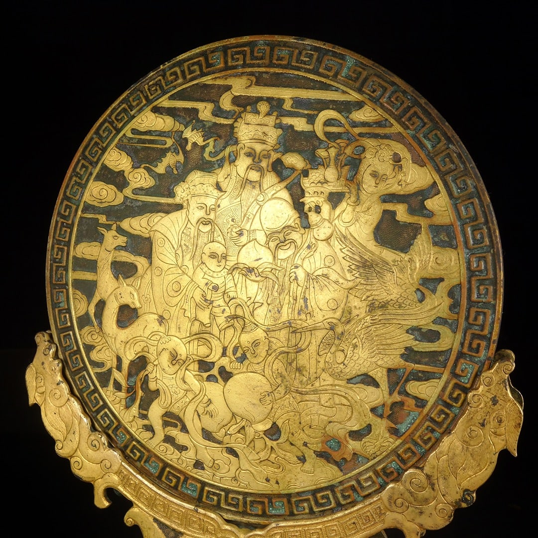 A Exquisite Bronze Gilt Human Pattern Screen - 7