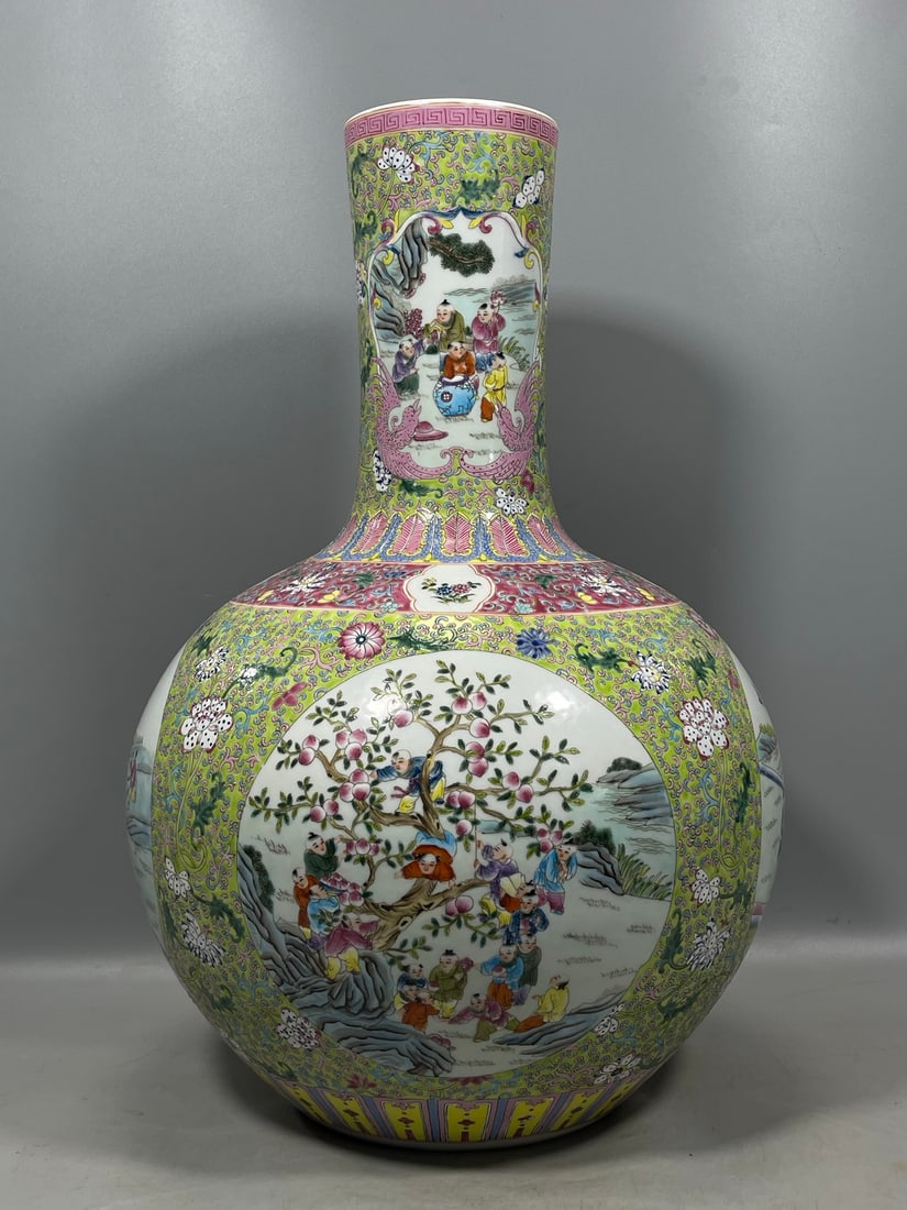 Enamel Figures Pattern Vase - 2