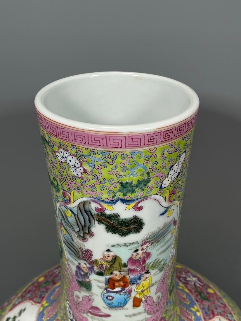 Enamel Figures Pattern Vase - 4