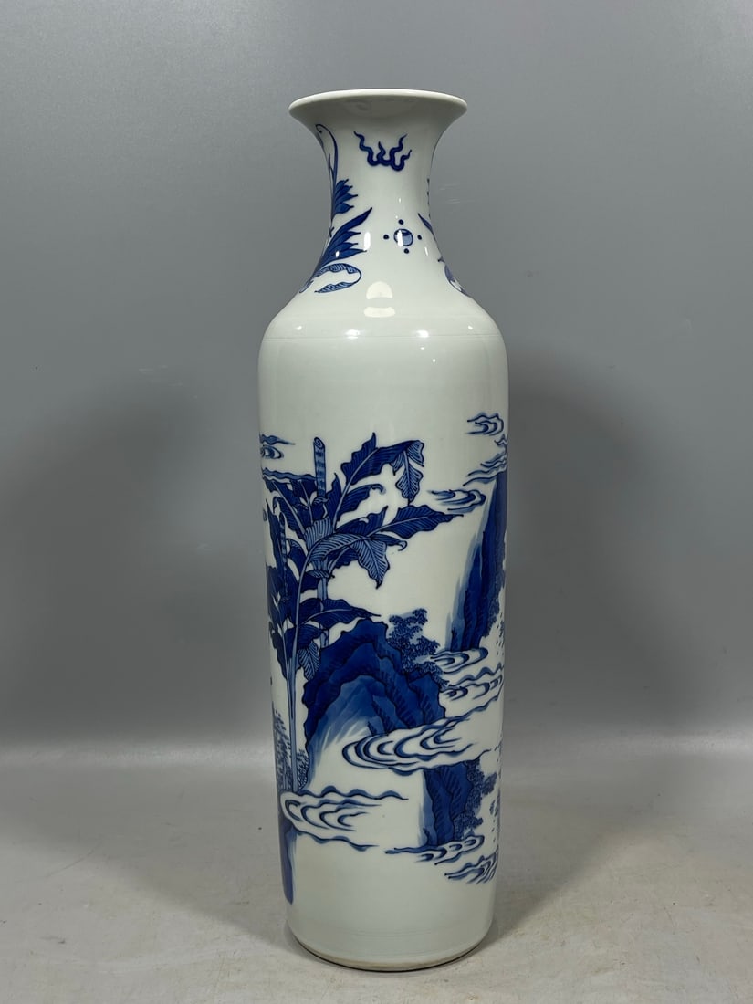 Blue and White Figures Pattern Vase - 3