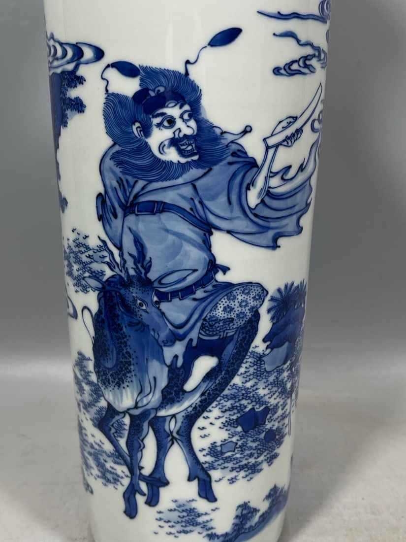 Blue and White Figures Pattern Vase - 6