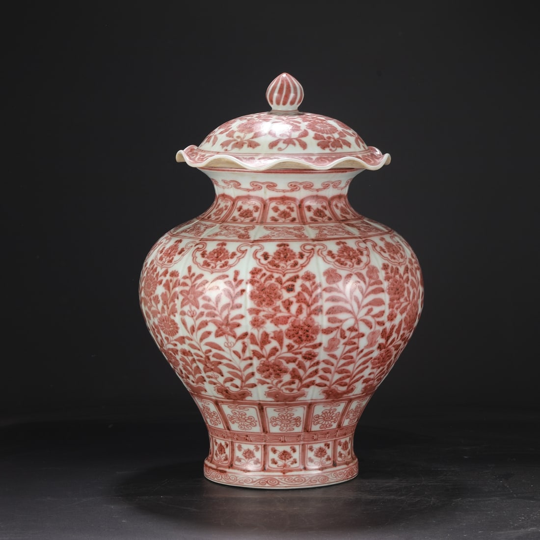 A Exquisite Underglaze-Red Flower Pattern Jar - 2