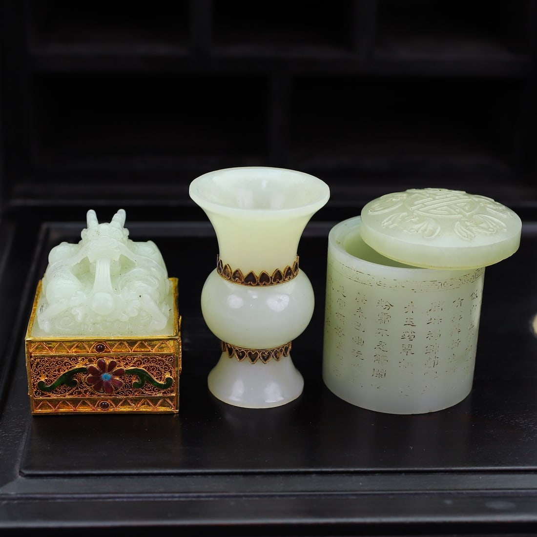 A Exquisite Hetian Jade Multi-Treasure Box - 5