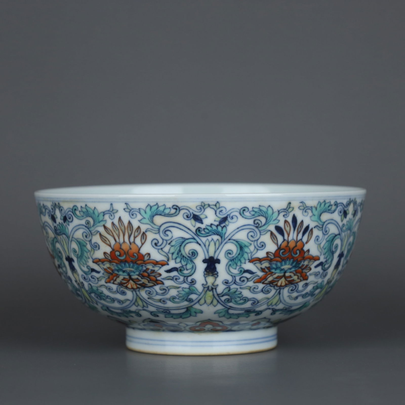 A Exquisite Doucai Lotus Pattern Bowl - 2